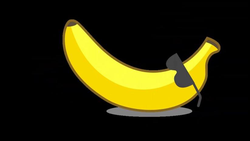 晒太阳的香蕉MG动画特效素材