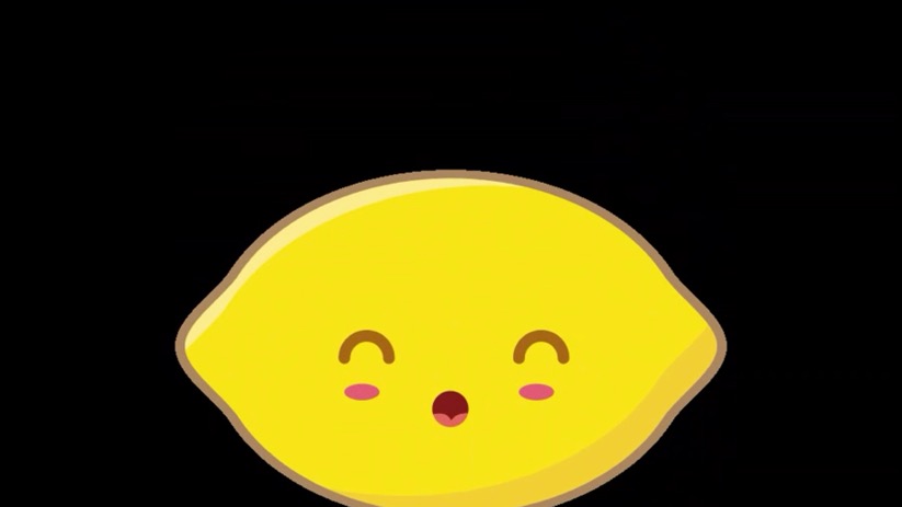 跳动的笑脸柠檬MG动画特效素材