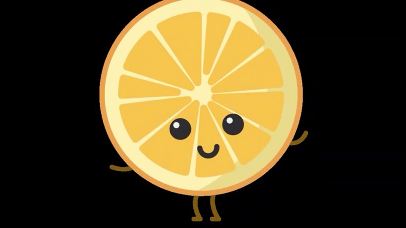 跳慢动作舞蹈的橘子MG动画特效素材
