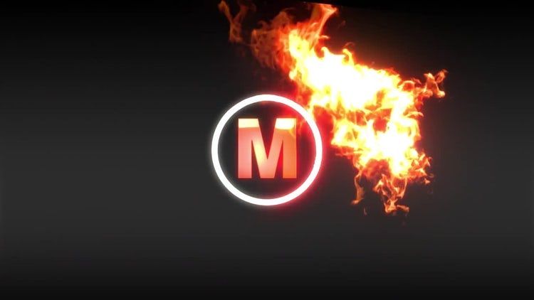 火焰效果logo展示AE模板
