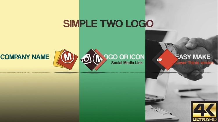 2个简单的动画Logo展示AE模板