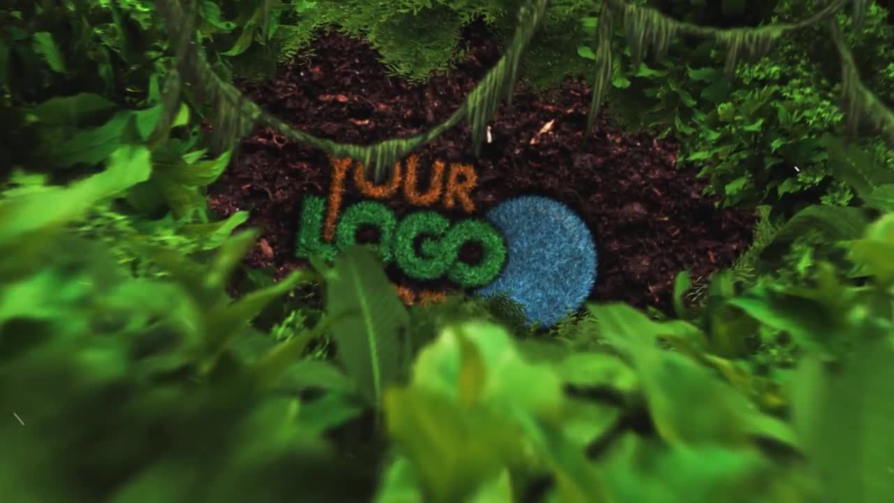绿色植物主题的自然logo标志视频展示AE模板