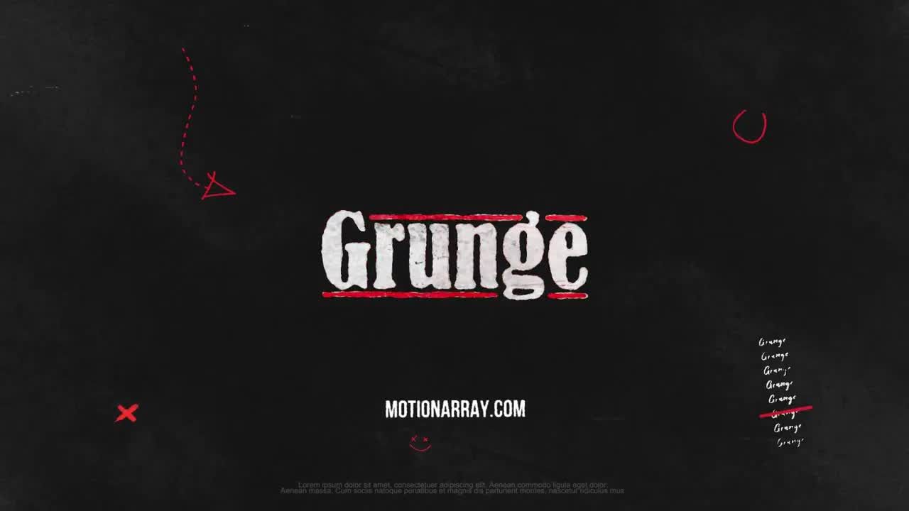 复古的logo动画展示pr模板Grunge logo