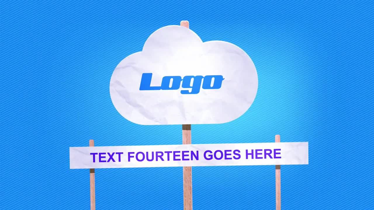 清新有趣的云朵logo动画展示AE模板