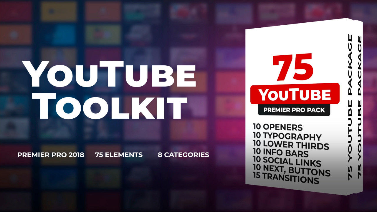 70种YouTube视频动画PR模板