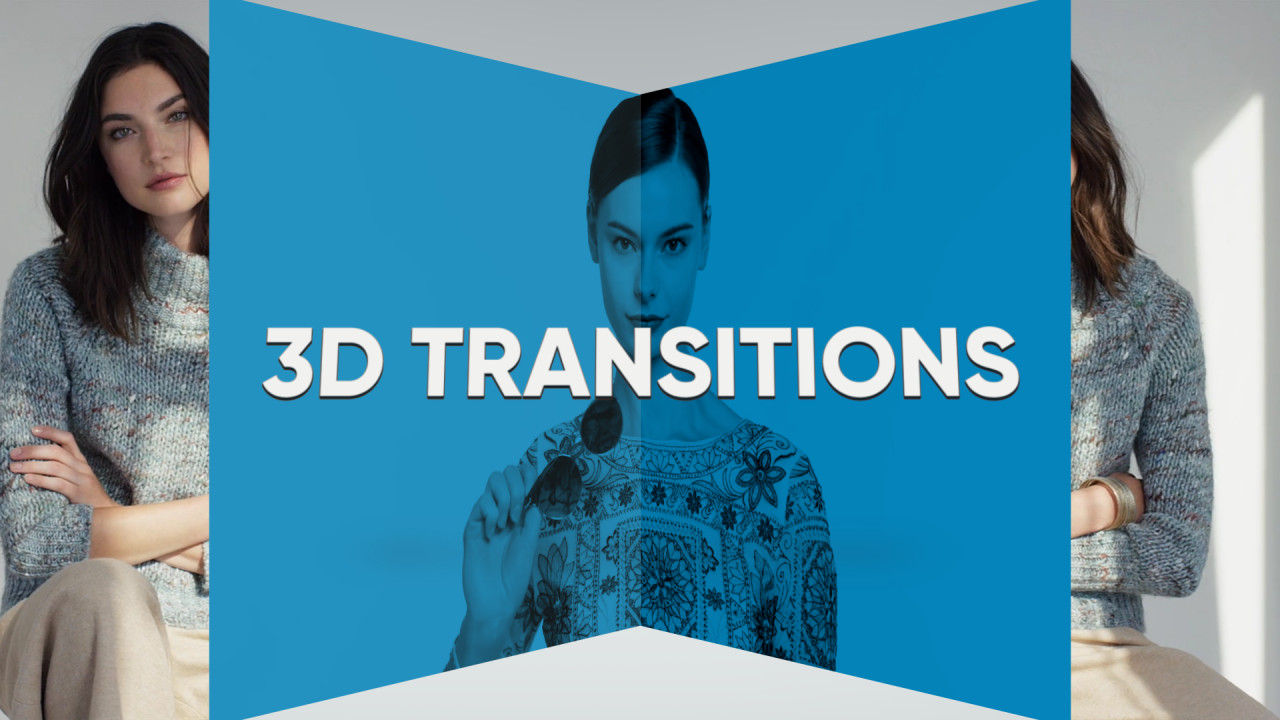 16个现代3D无缝过渡动画PR模板