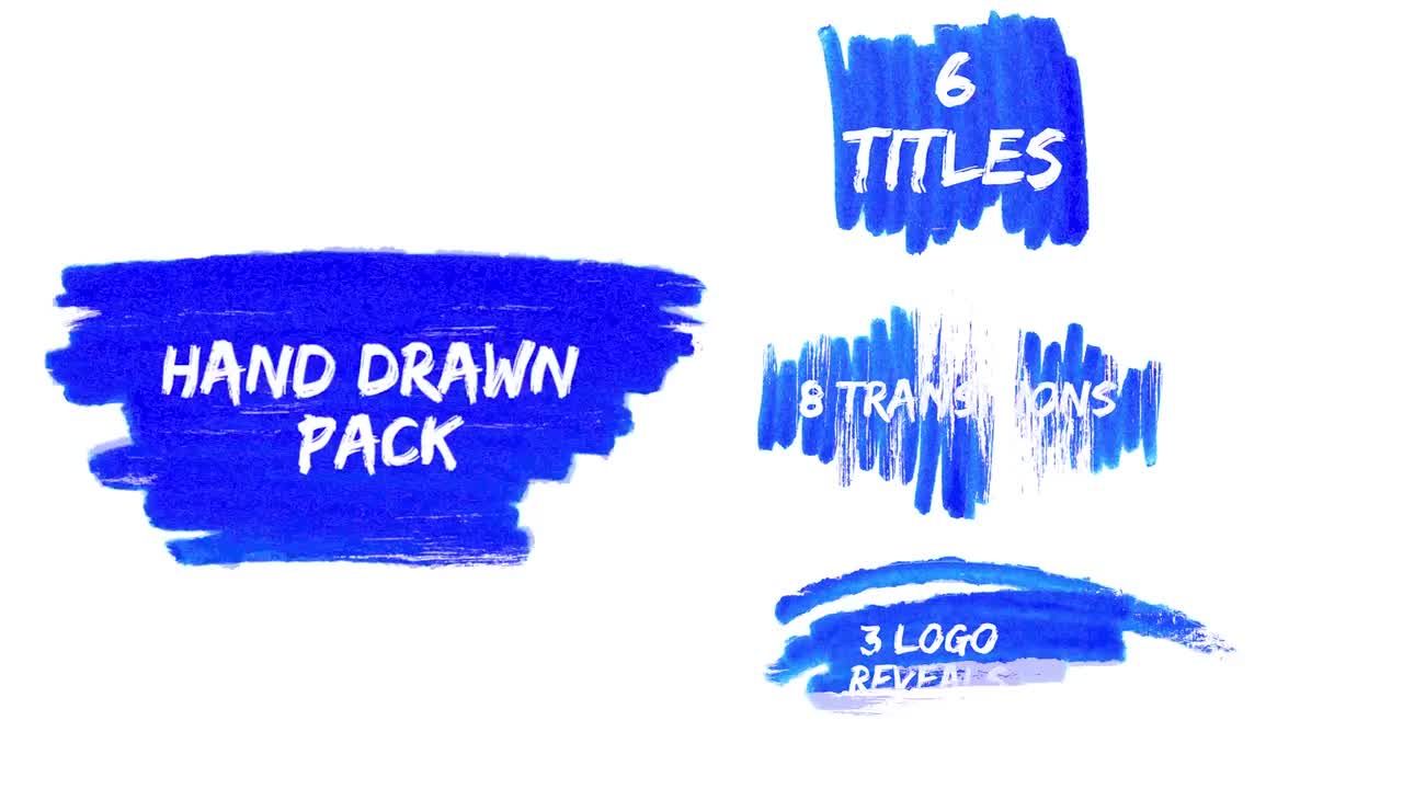 传统风格的手绘logo动画展示Pr模板