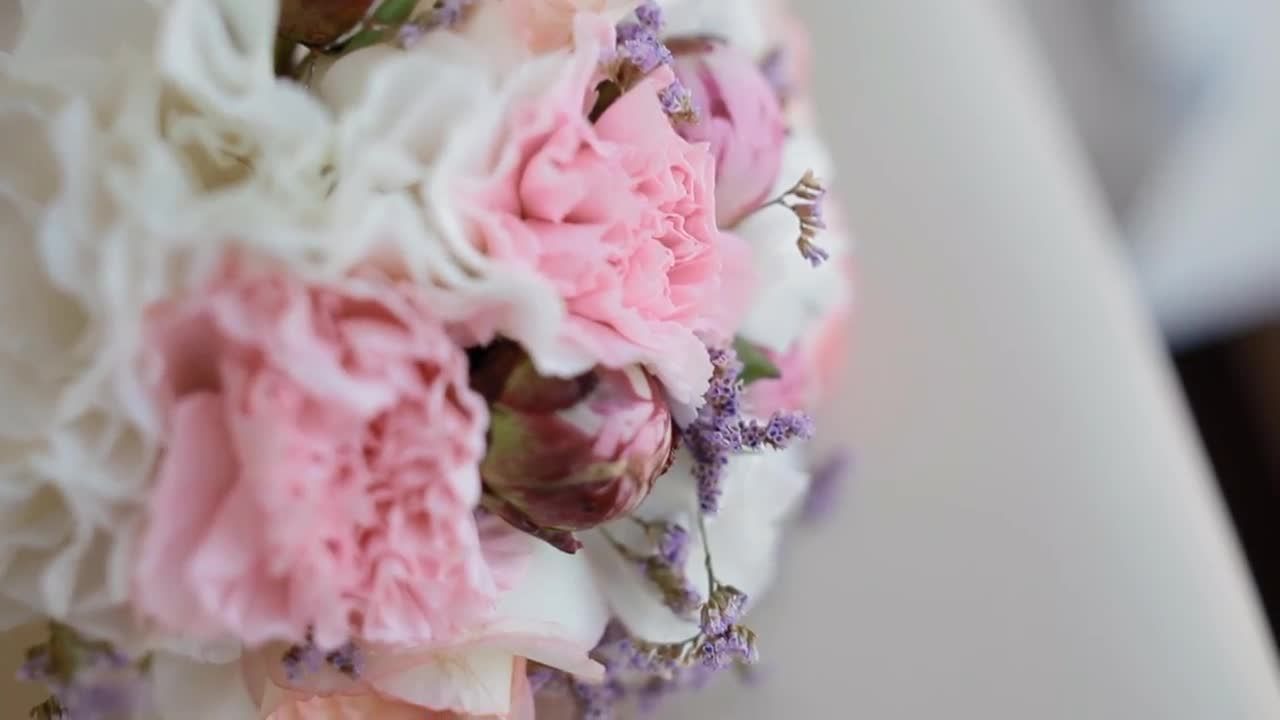 漂亮的婚礼花束视频素材