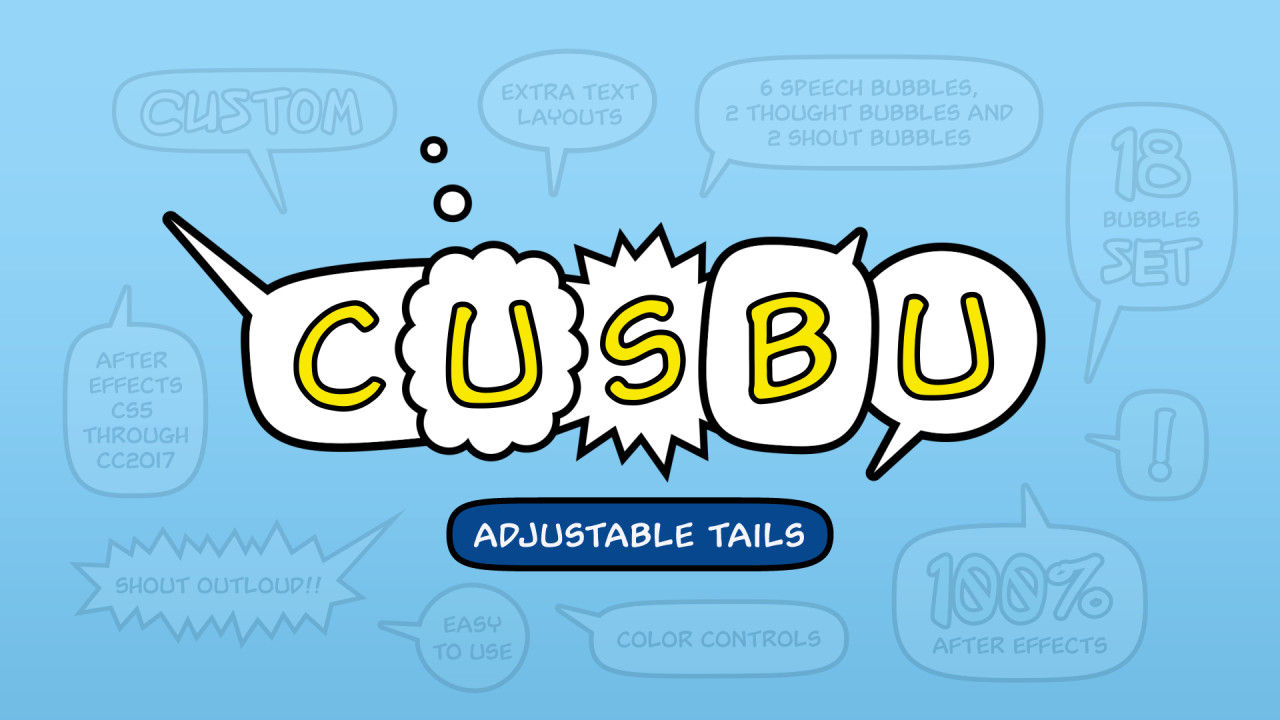 卡通动态可调节的气泡对话框AE模板Adjustable Speech Bubbles
