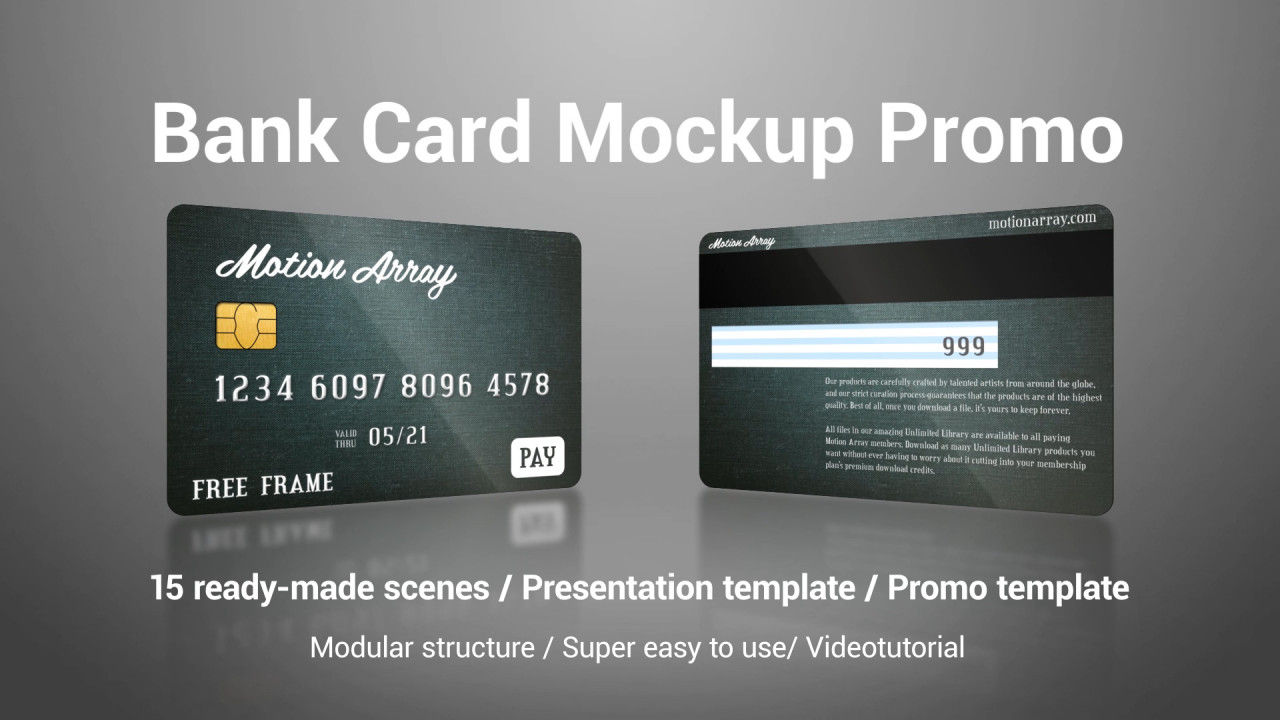银行卡设计动画PR模板