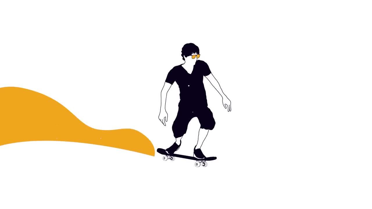 PR滑板手标志动画徽标模板