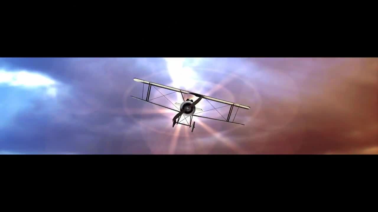 画飞机飞过镜头LOGO展示AE模板