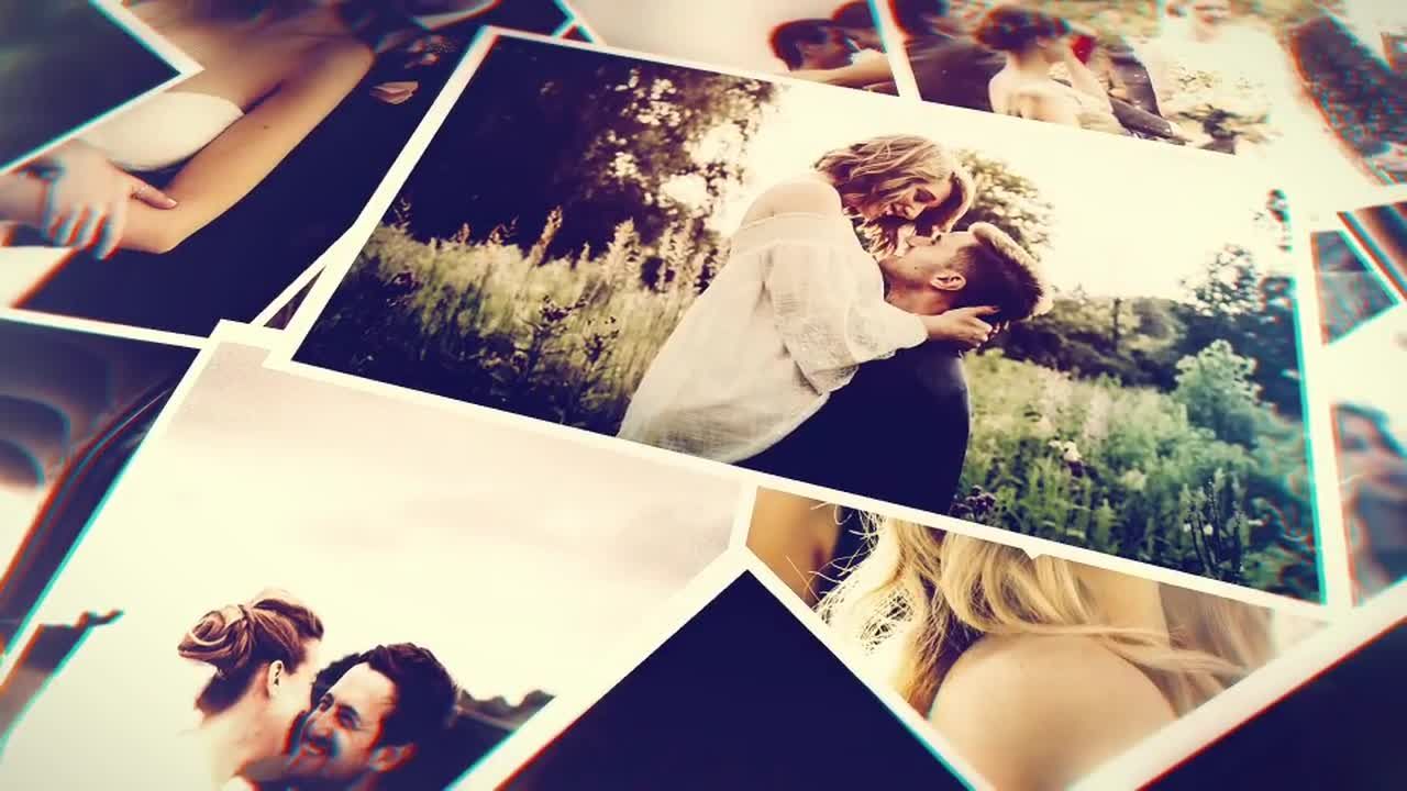 唯美浪漫婚礼照片墙幻灯片展示AE模板