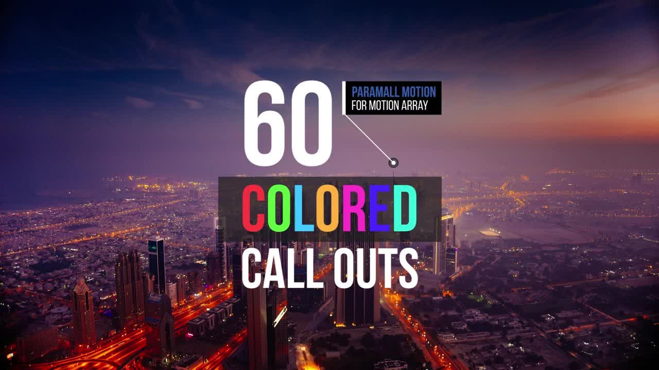 60个彩色呼出动画标注PR模板