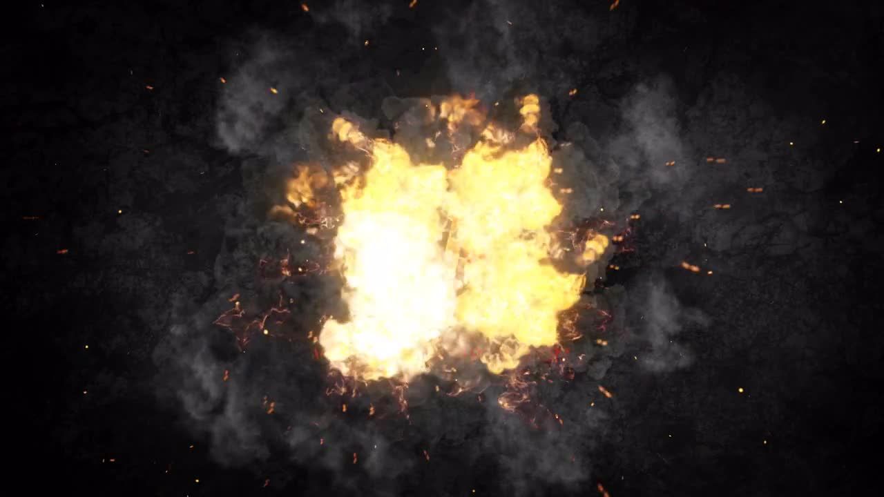 电影级别的高清火焰燃烧爆炸特效LogoPR模板