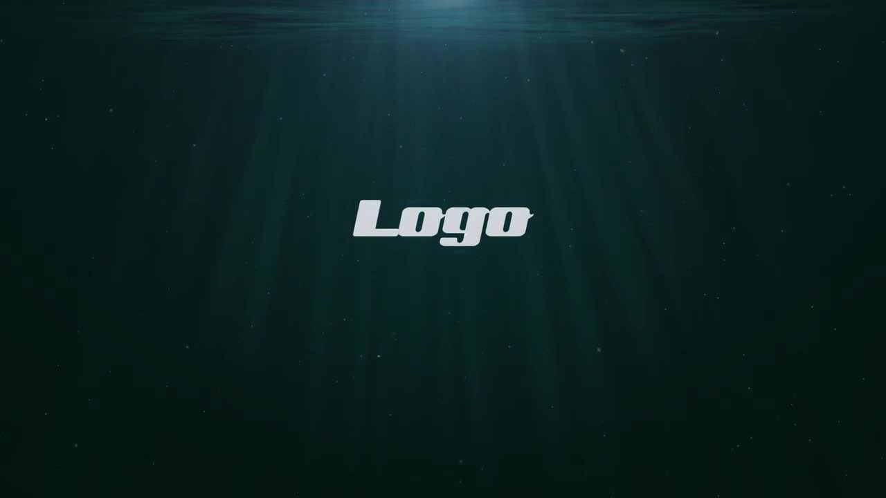 水下坠落泡沫飞溅logo展示AE模板