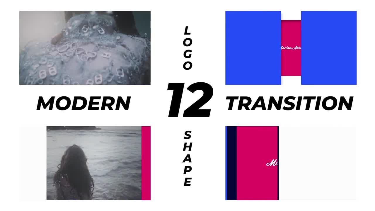 12个优雅形状logo展示过渡动画PR模板
