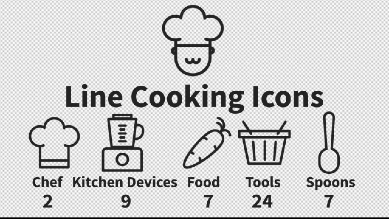 各种动态动画线烹饪图标AE模板