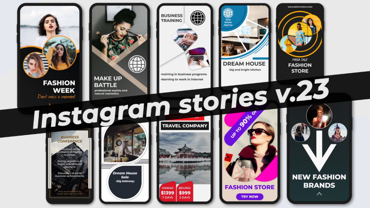 外观简洁且富有创意的Instagram故事AE模板