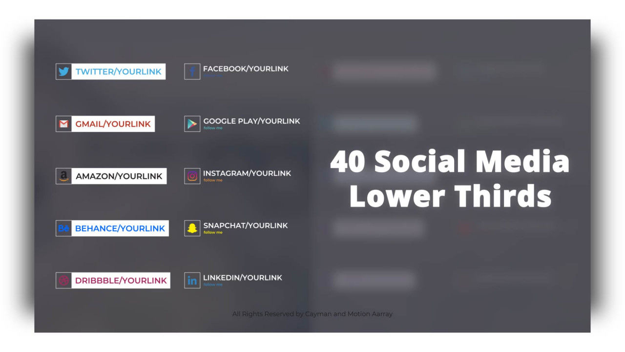 40个社交媒体下三分之一全屏标题AE模板