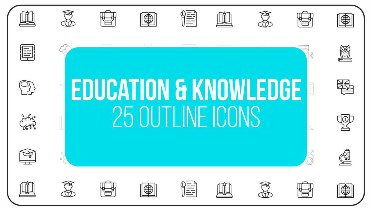 25个酷炫创意的教育与知识大纲动画图标AE模板