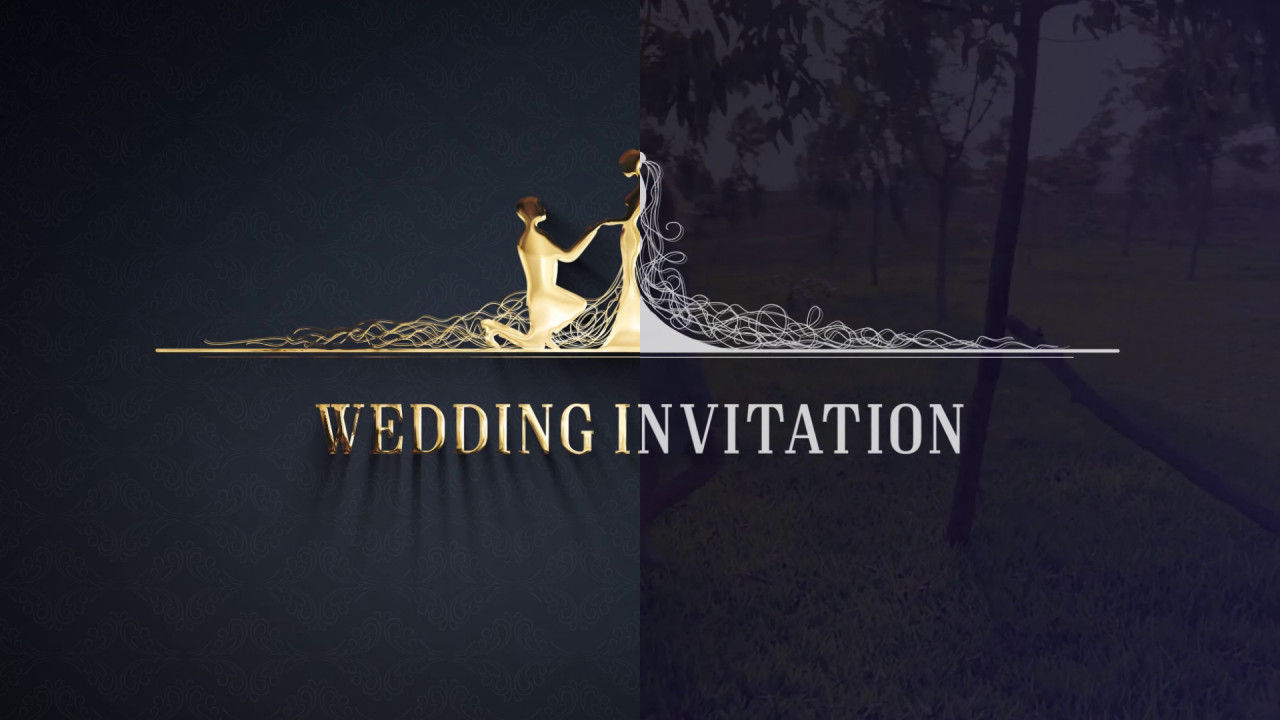 优雅全屏婚礼标题动画AE模板