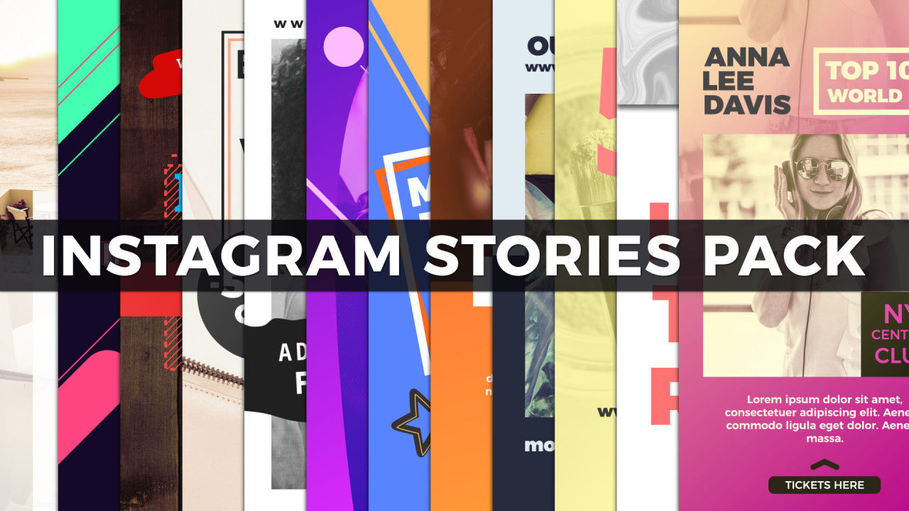12个酷炫的Instagram故事AE模板