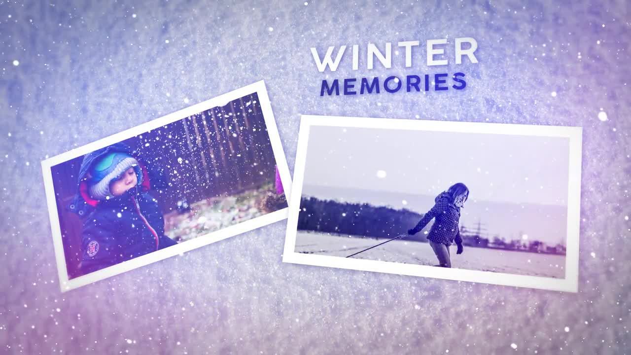 美丽动人的冬季回忆照片展示AE模板