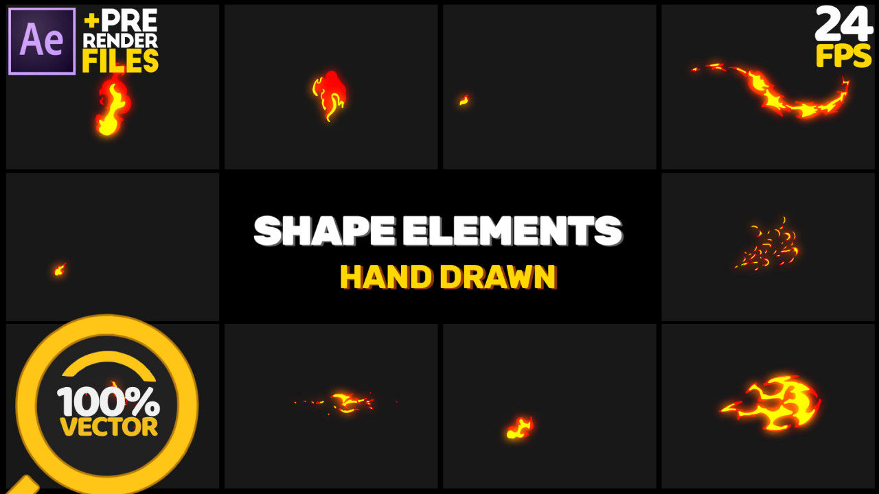 10个独特设计的火元素动画AE模板