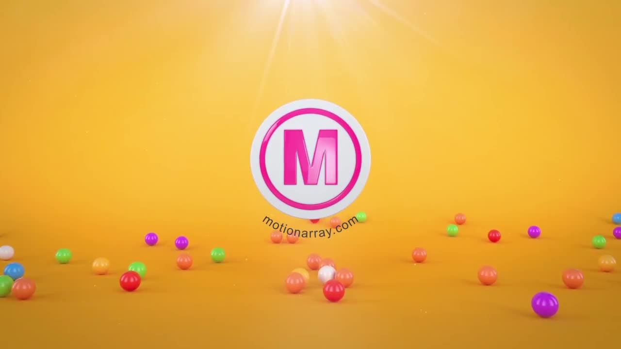 彩色糖球logo动画特效AE模板