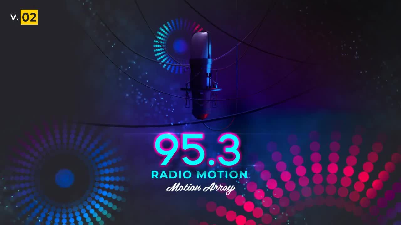 动态收音机调频广播logo动画特效AE模板