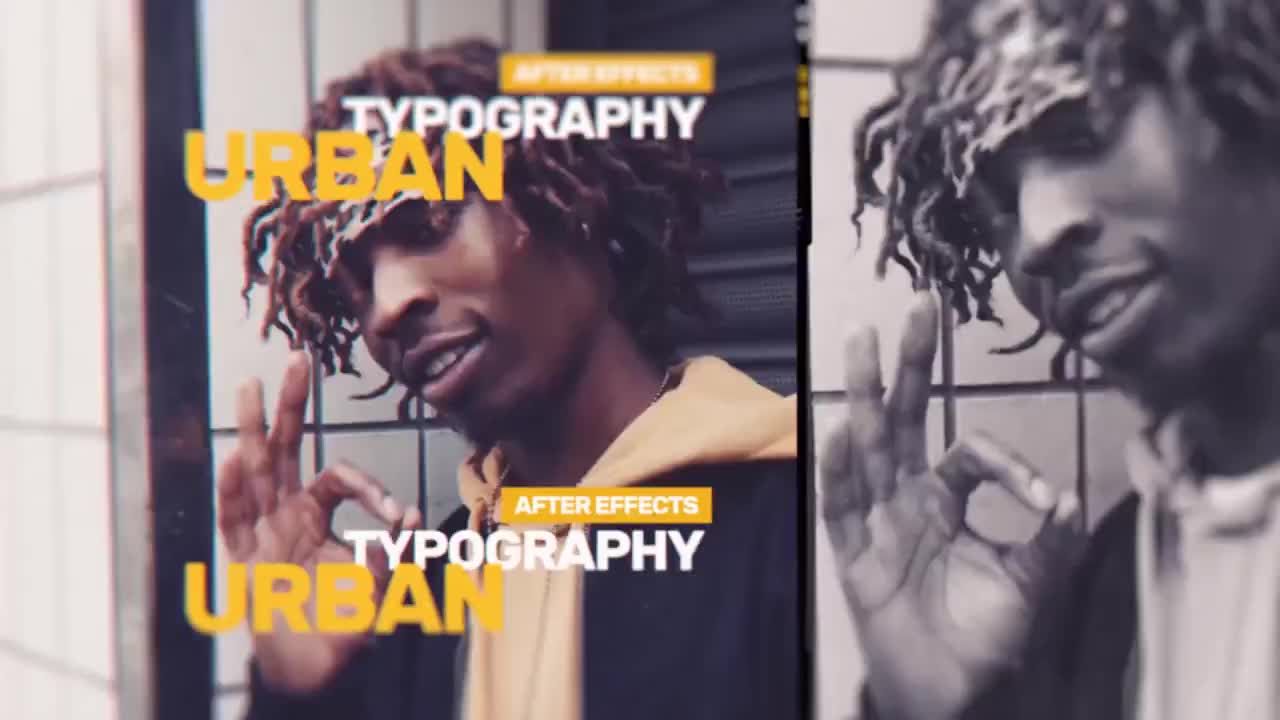 城市嘻哈风格特效标题字幕转场视频展示AE模板