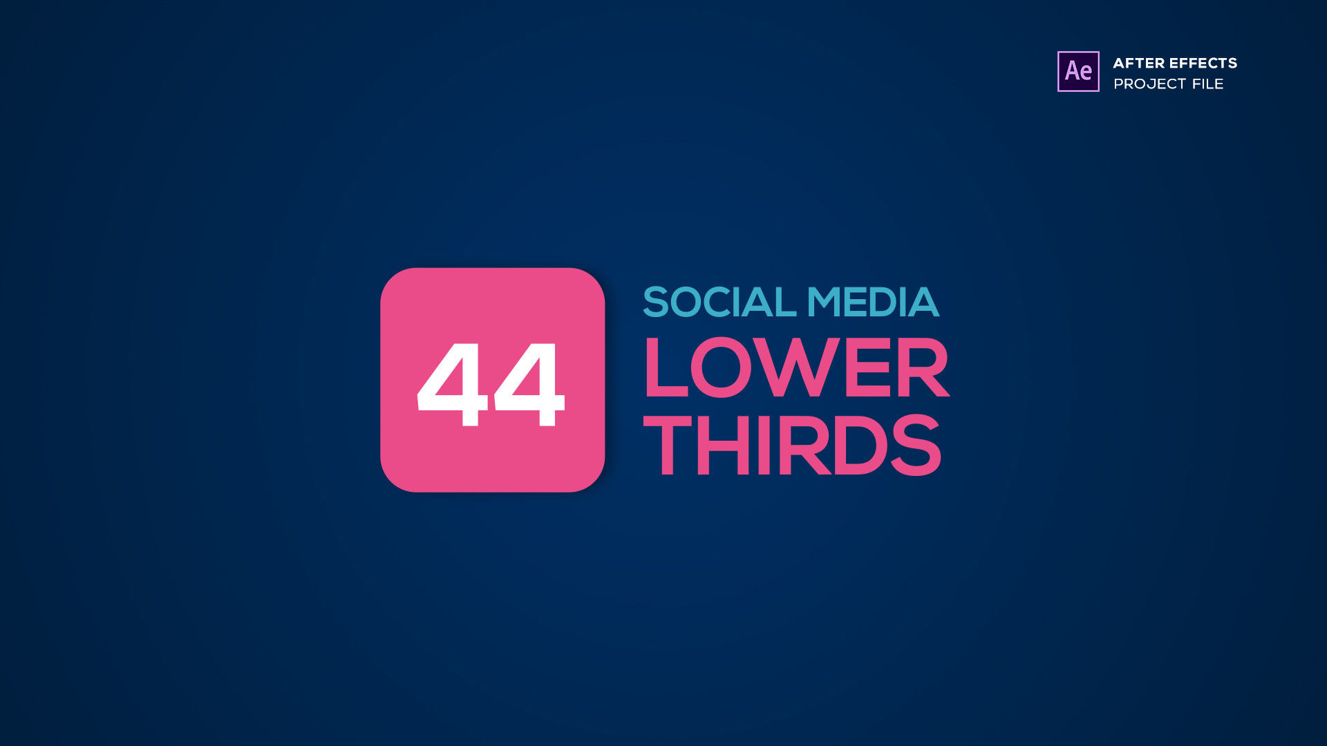 44个整洁独特多彩的社交媒体低三分之二标题动画AE模板