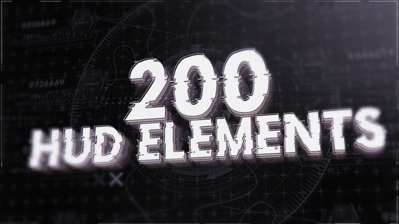 200个HUD复古元素AE模板