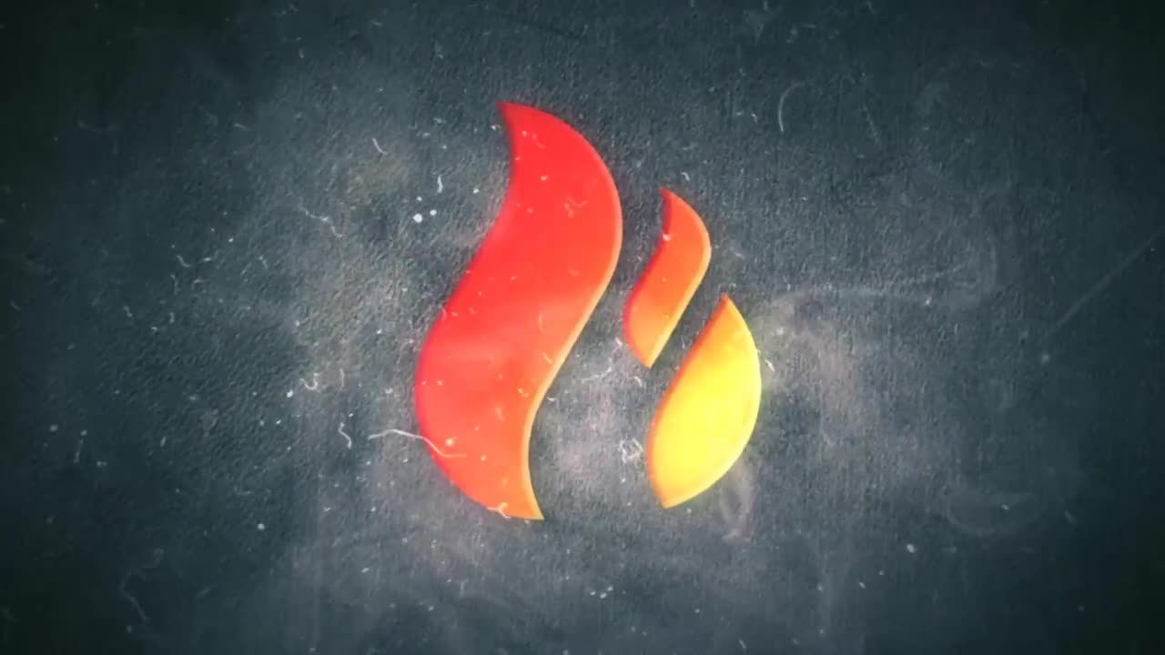 金色火焰燃烧logo片头展示AE模板