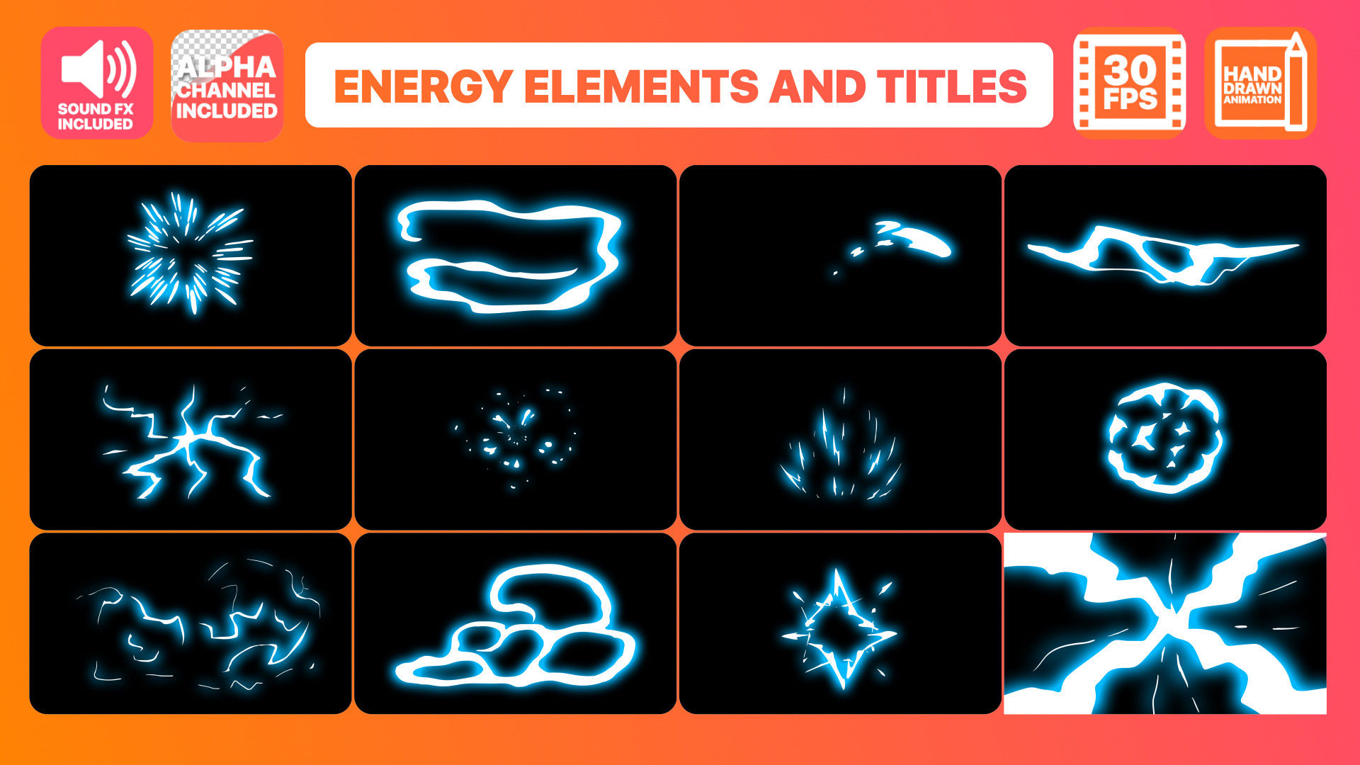 广告能量元素标题动画AE模板