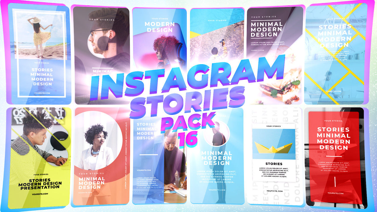 12个时尚的Instagram故事包AE模板