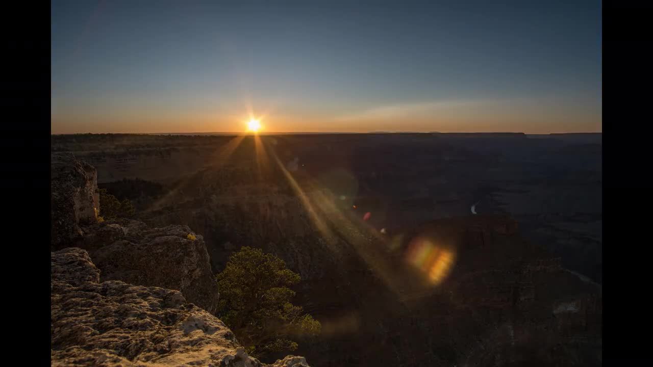 日落时分的峡谷视频素材