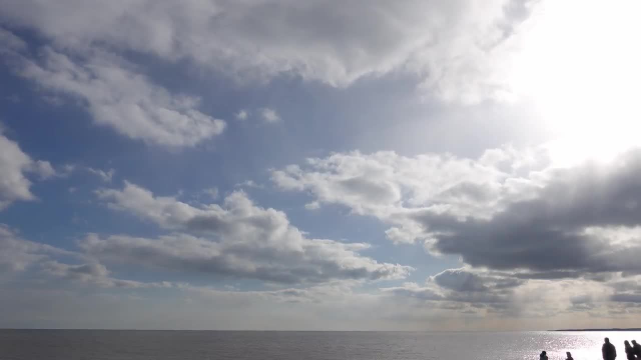 海面上流动的密布的云视频素材