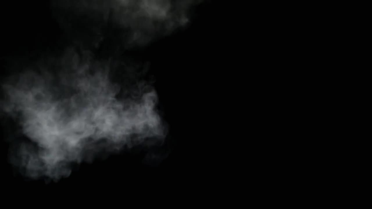 黑色背景上的蒸气烟雾视频素材