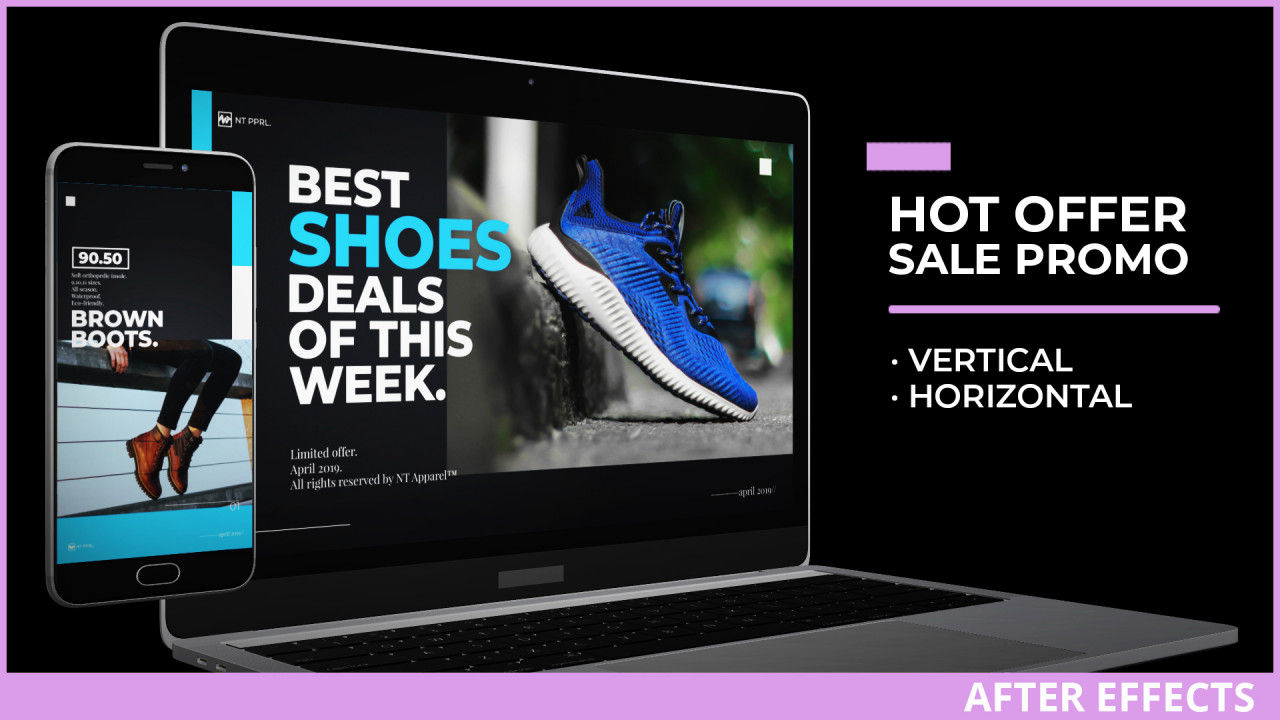 鞋类产品促销宣传视频AE模板
