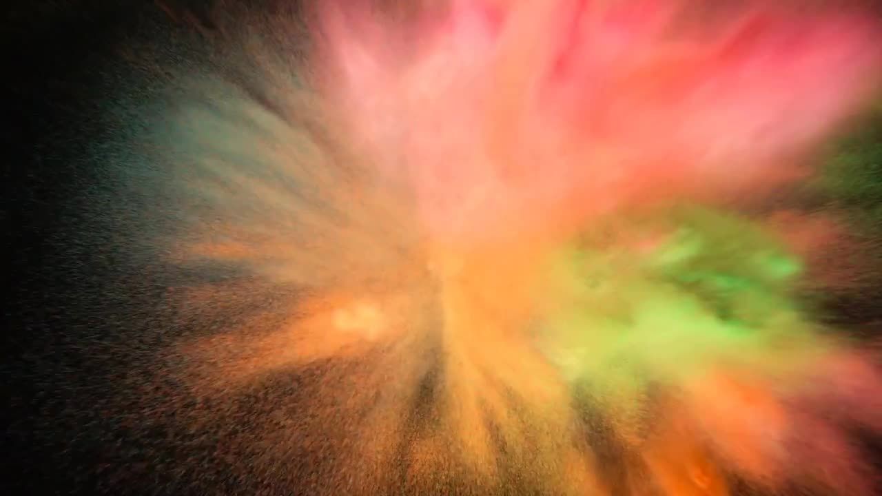 彩色爆炸慢动作颗粒散开视频特效