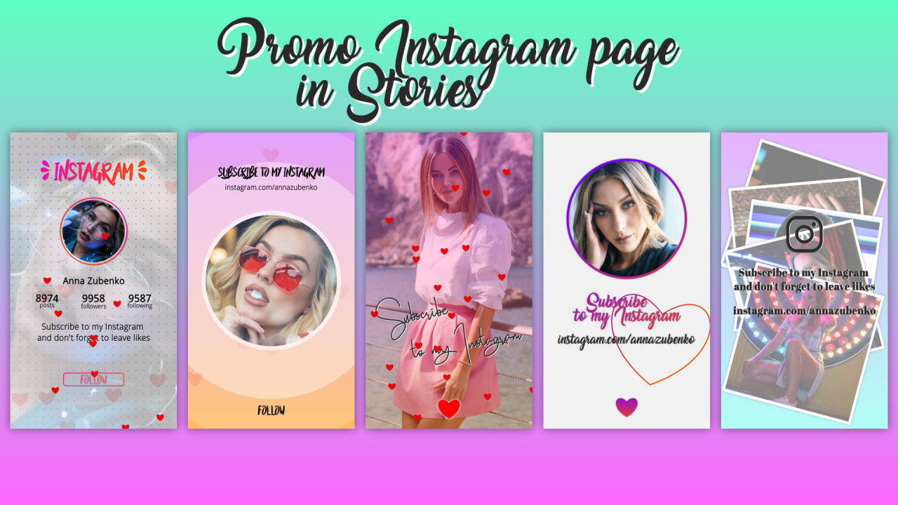 5个故事中的Instagram促销页面AE模板