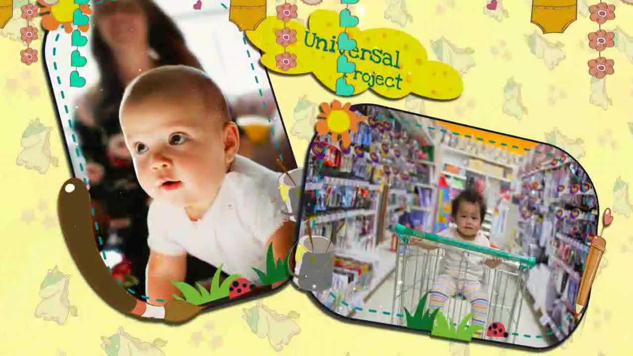 婴儿幻灯片照片展示AE模板