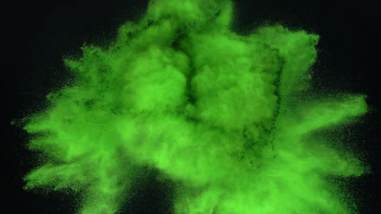 鲜绿色爆炸扩散视频特效