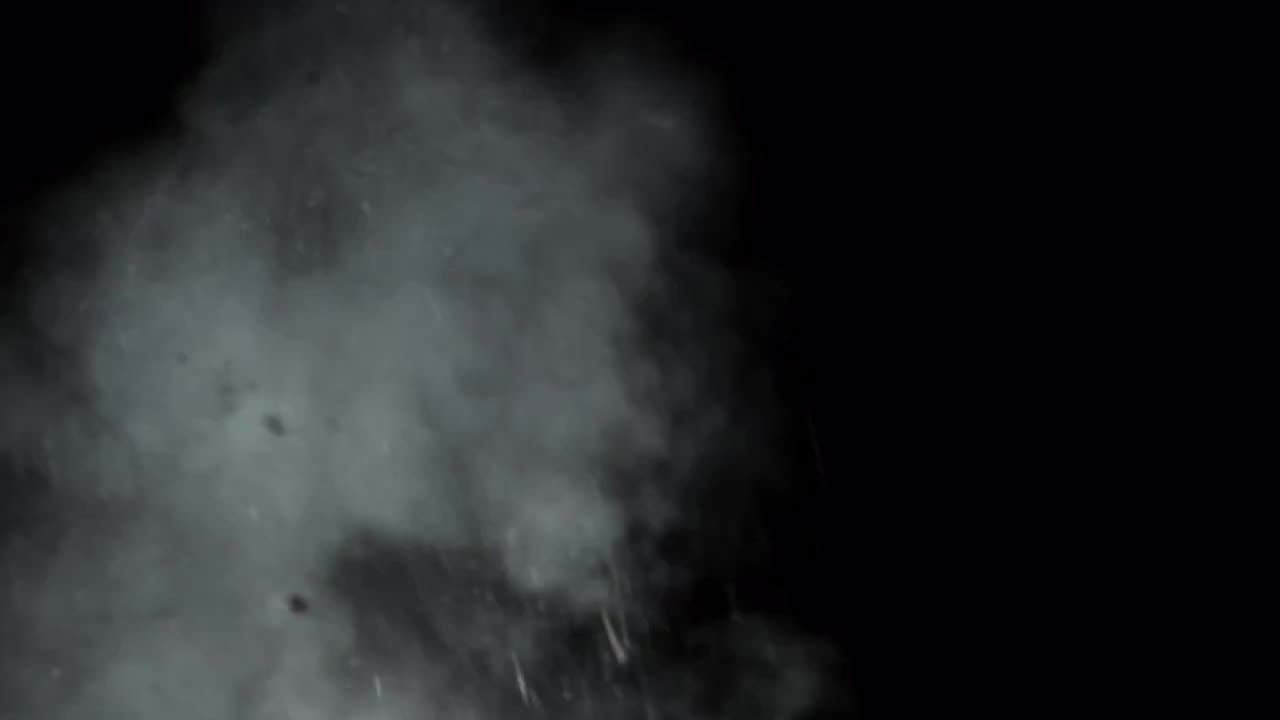 白色烟雾和一些碎片灰尘特效视频录像