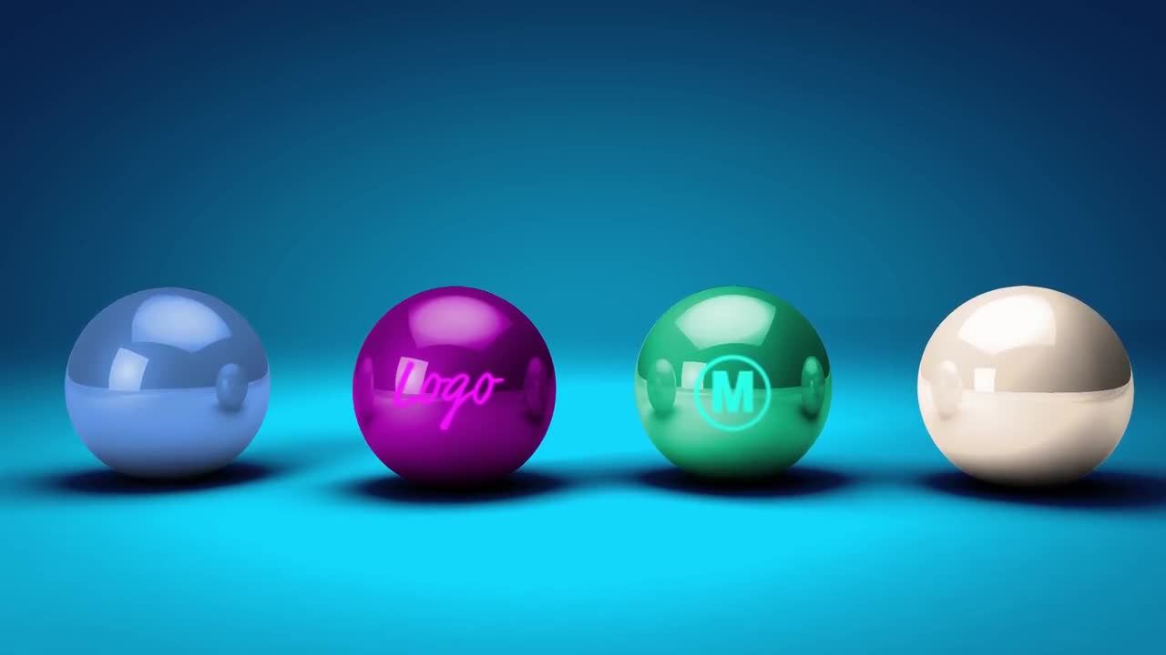 弹跳球logo展示动画视频AE模板