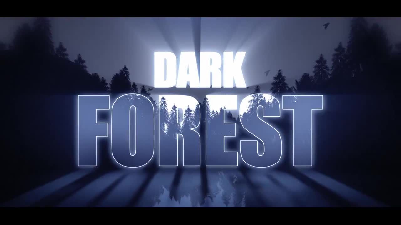 黑暗森林背景下的全屏标题动画AE模板