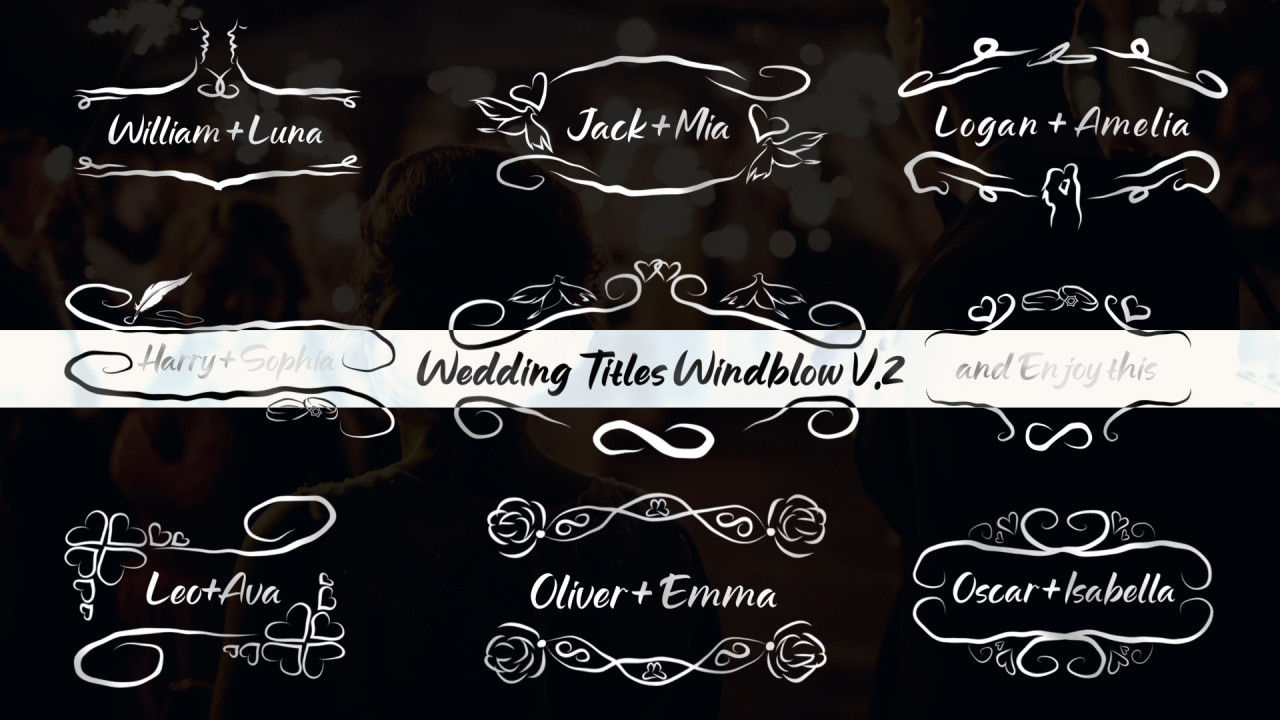 婚礼全屏标题动画AE模板