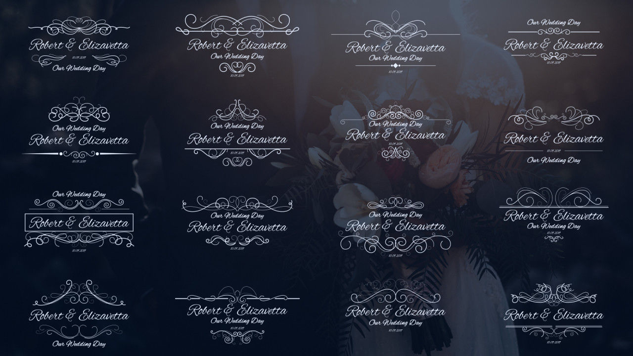 10个婚礼书法全屏标题AE模板